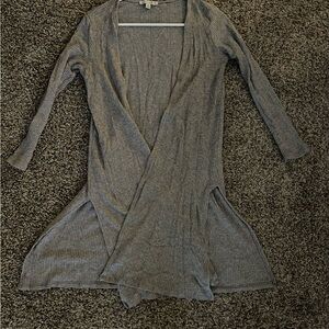 Haute Monde Charcoal Ribbed Cardigan